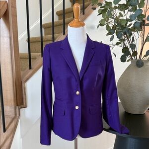 J.Crew Women’s Schoolboy Deep Purple Wool Blazer Size 2